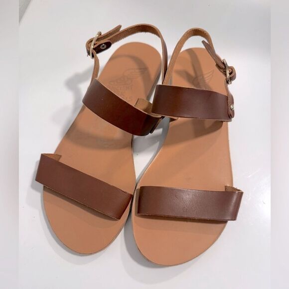 Ancient Greek Sandals Clio Brown Leather Sandals Size 36 US 6 VGUC - Picture 3 of 7